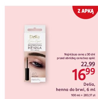 Henna do brwi brązowa Delia eyebrow expert promocja