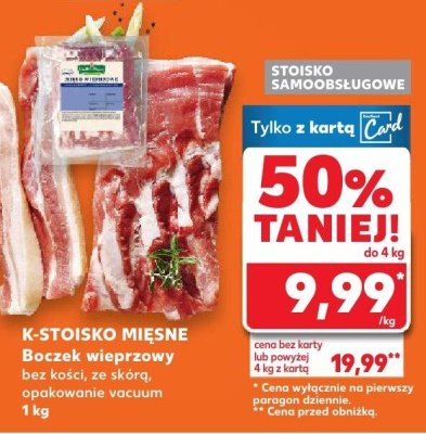 Boczek wieprzowy bez kości  promocja w Kaufland