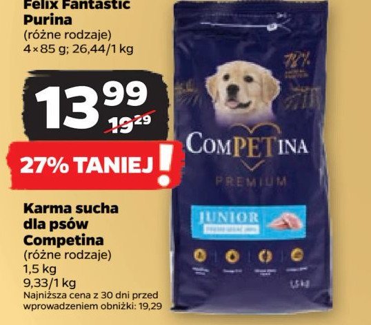 Karma dla psa junior fresh meat Competina promocja w Netto