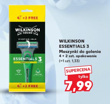 Maszynki do golenia sensitive Wilkinson extra essential 3 promocja