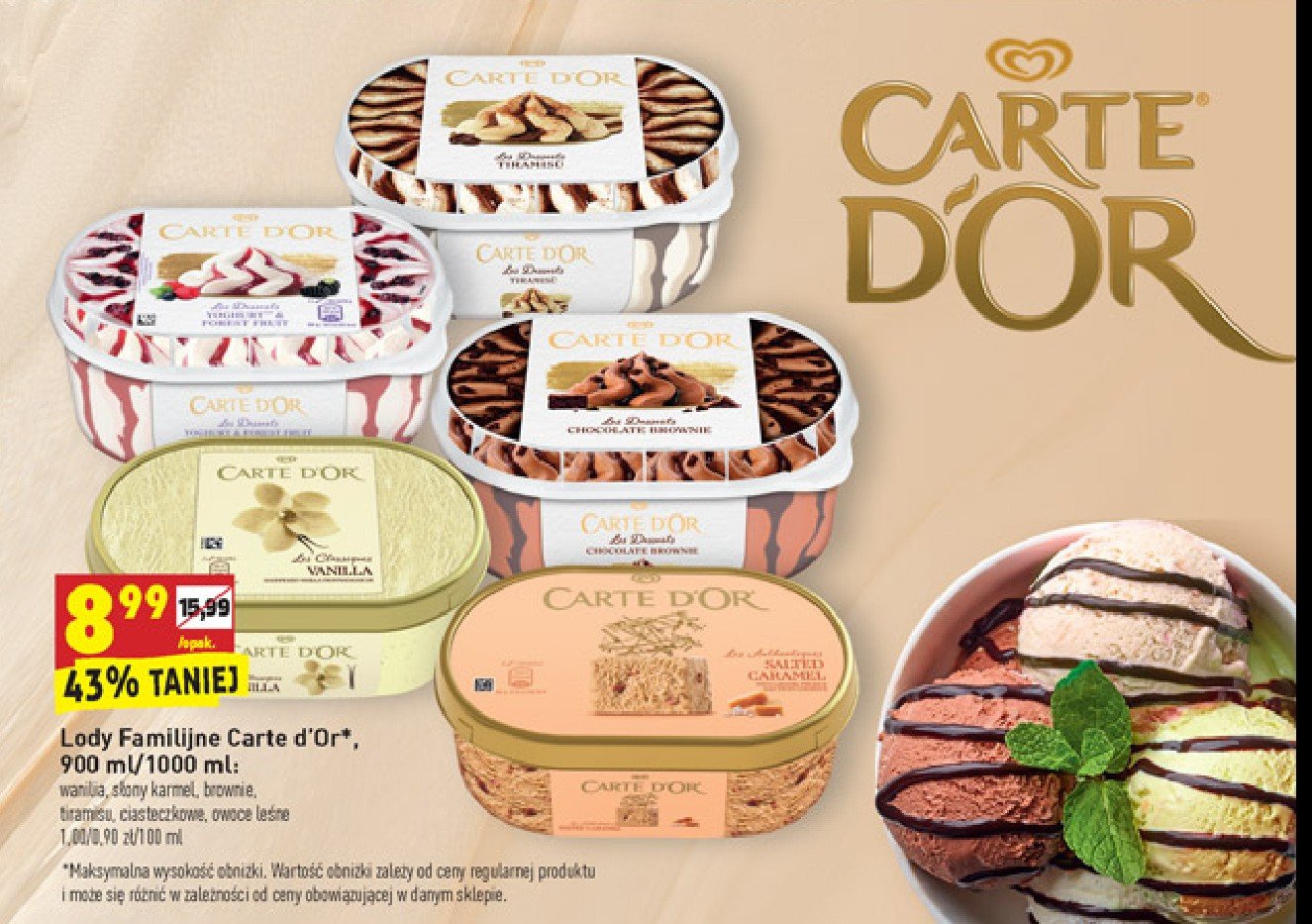 Lody muffin Algida carte d'or les desserts promocja