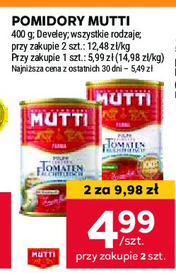 Pomidory drobno krojone polpa Mutti promocja w Stokrotka