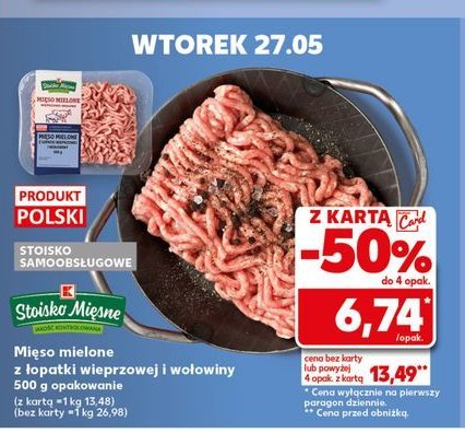 Mięso mielone z łopatki wieprzowej i wołowiny Stoisko mięsne promocja