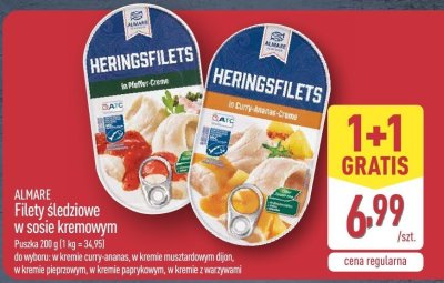 Filety śledziowe w sosie kremowym w kremie curry-ananas promocja w Aldi