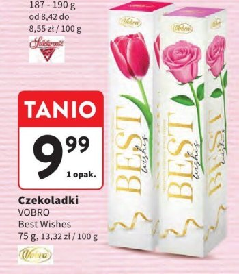 Czekoladki VOBRO Best Wishes, 75 g, 13,32 zł / 100 g promocja w Intermarche