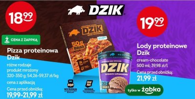 Lody proteinowe Dzik cream-chocolate promocja w Żabka