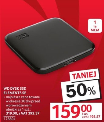 Dysk SSD WD ELEMENTS SE promocja w Selgros