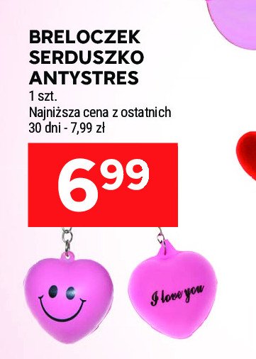 Breloczek serduszko antystres 4 cm PARTY TIME promocja