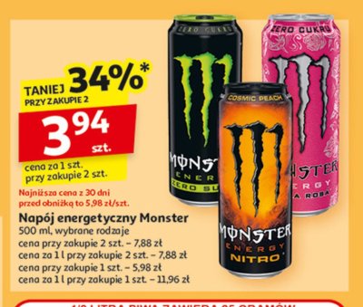Nap贸j energetyczny zero Monster energy classic promocja