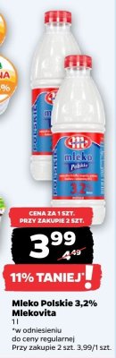 Mleko Polskie 3,2%  promocja w Netto
