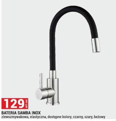 Bateria SAMBA INOX zlewozmywakowa elastyczna dostępne kolory czarny szary beżowy promocja w Merkury Market