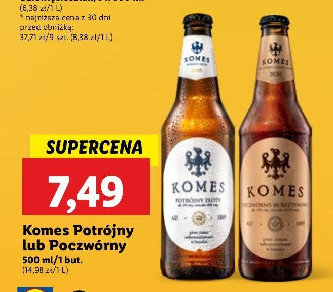 Piwo Komes poczwórny promocja