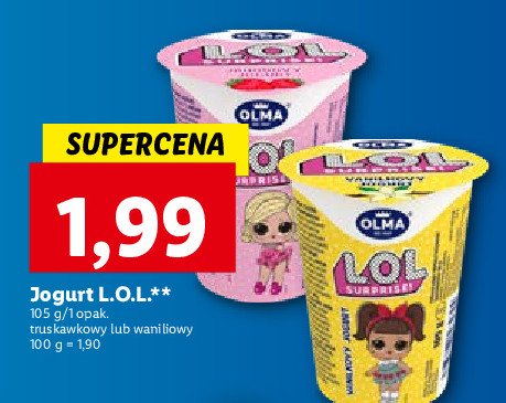 Jogurt lol surprise truskawka Olma promocja