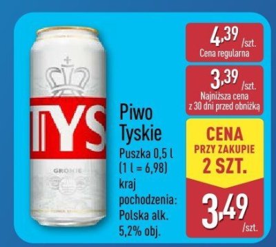 Piwo Tyskie promocja w Aldi