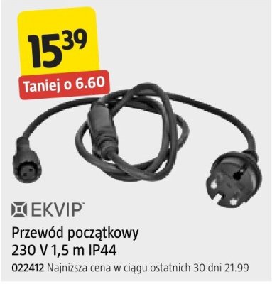 Przewód początkowy EKVIP 230 V 1,5 m IP44 promocja w Jula