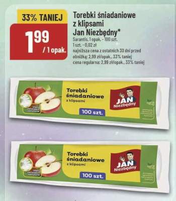 Torebki śniadaniowe z klipsami Jan Niezbędny promocja w POLOmarket