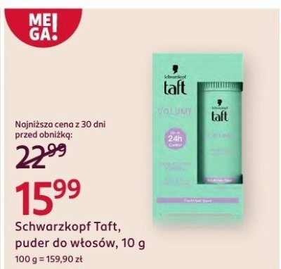 Puder do włosów Schwarzkopf Taft promocja w Rossmann