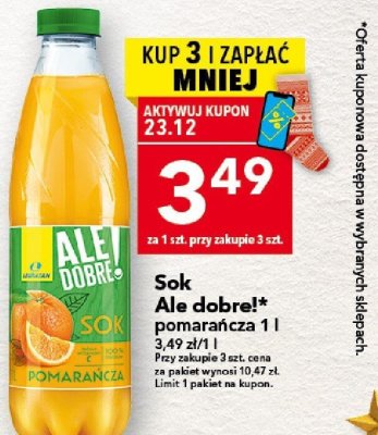 Sok Ale dobre! pomarańcza 1l promocja w LEWIATAN