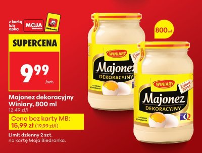 Majonez dekoracyjny Winiary, 800 ml promocja w Biedronka
