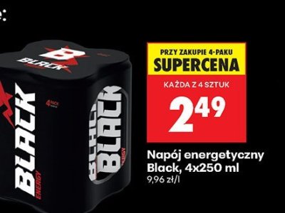 Napój energetyczny Black 4x250 ml promocja w Biedronka