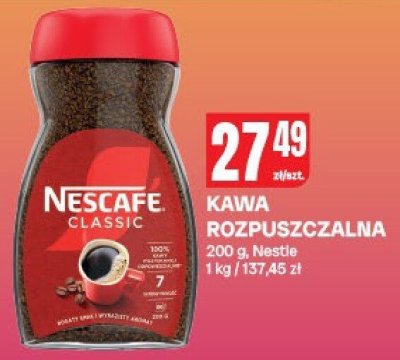 Kawa rozpuszczalna Nescafe Classic Nestle promocja w Chorten