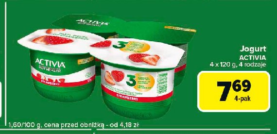 Jogurt truskawka Danone activia promocja w Carrefour Express