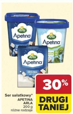 Ser sałątkowy Apetina Arla 200g różne rodzaje promocja w Carrefour Market