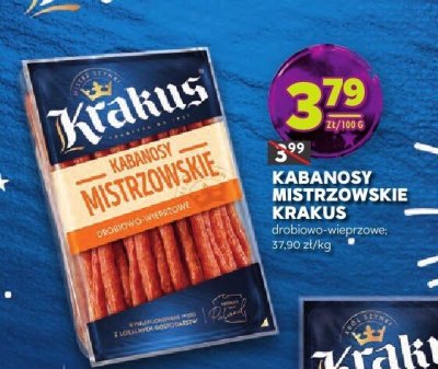 Kabanosy mistrzowskie Krakus drobiowo-wieprzowe promocja w Stokrotka