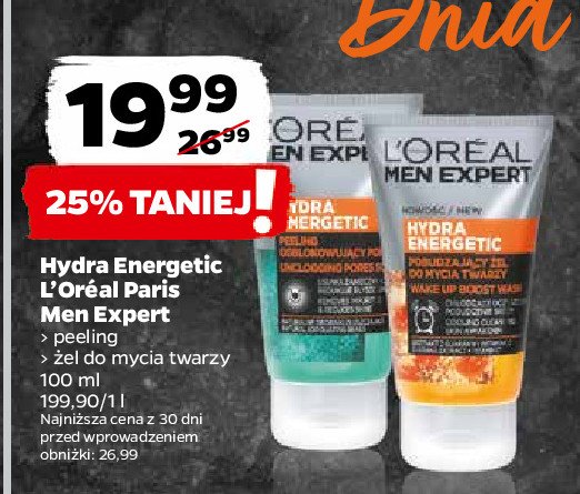 Peeling do twarzy odblokowujący pory L'oreal men expert hydra energetic promocja w Rossmann