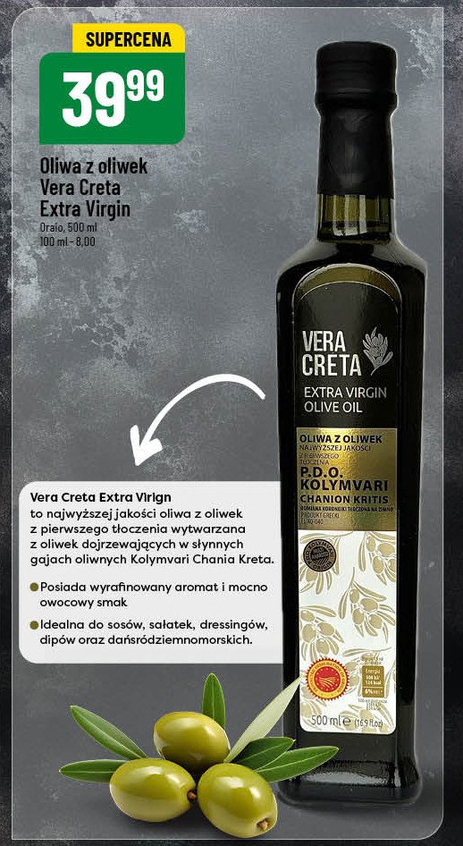 Oliwa z oliwek extra virgin Vera creta promocja w POLOmarket