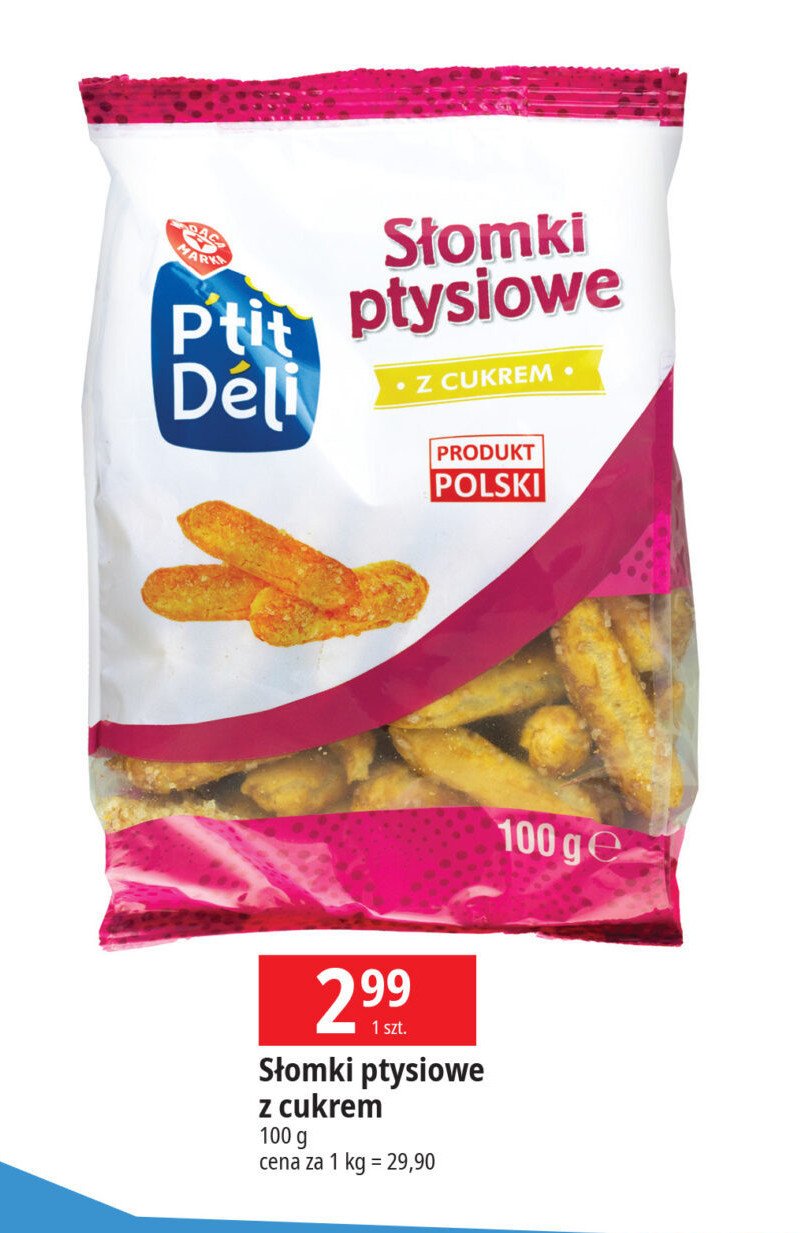 Słomki ptysiowe z cukrem Wiodąca marka p'tit deli promocja