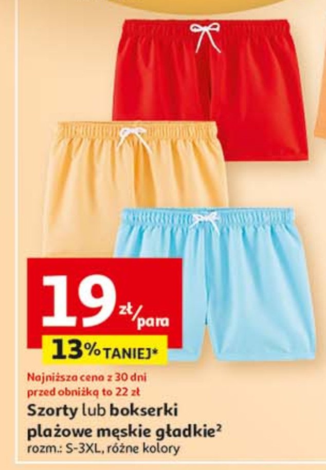 Bokserki męskie plażowe s-3xl Auchan inextenso promocja w Auchan