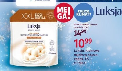 Kremowe mydło w płynie, zapas, 1.5 l promocja w Rossmann