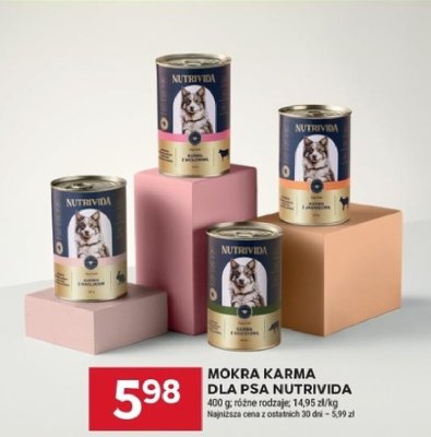 Karma mokra dla psa Nutrivida z jagnięciną promocja w Stokrotka
