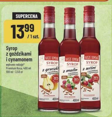 Syrop z goździkami i cynamonem wybrane rodzaje Premium Rosa promocja w POLOmarket