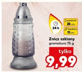 Znicz szklany 75g 24h promocja