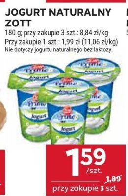 Jogurt naturalny Zott promocja w Stokrotka