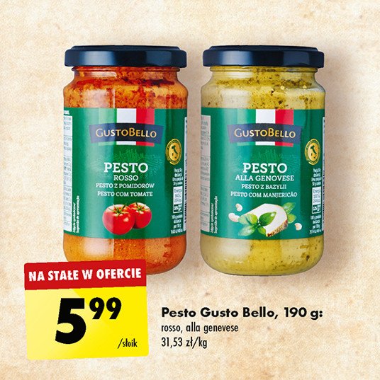 Pesto z bazylii Gustobello promocja