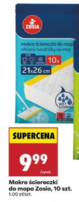 Mokre ściereczki do mopa Zosia 10 szt. promocja w Biedronka
