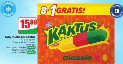 Lody multipack Kaktus 9 szt. promocja w Dino