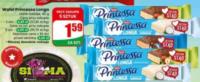 Wafel Princessa Longa różne rodzaje promocja w Dino