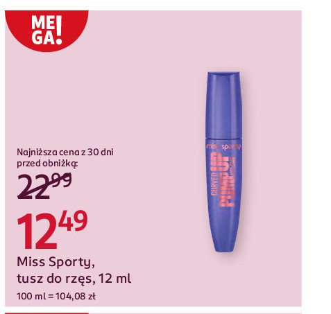 Tusz do rzęs MISS SPORTY PUMP UP BOOSTER CURVE IT! promocja w Rossmann