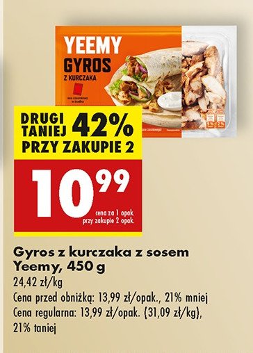 Gyros z kurczaka Yeemy promocja w Biedronka