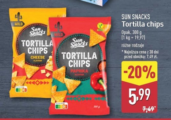 Chipsy tortilla ser SUN SNACKS promocja