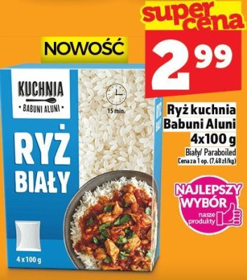 Ryż biały Kuchnia Babuni Aluni 4x100g promocja w TOPAZ