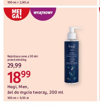 Żel do mycia twarzy Hagi men promocja w Rossmann