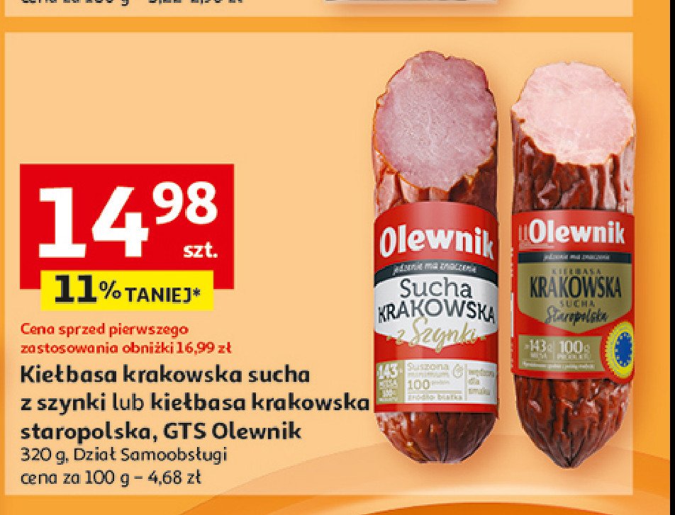 Kiełbasa krakowska sucha staropolska Olewnik promocja