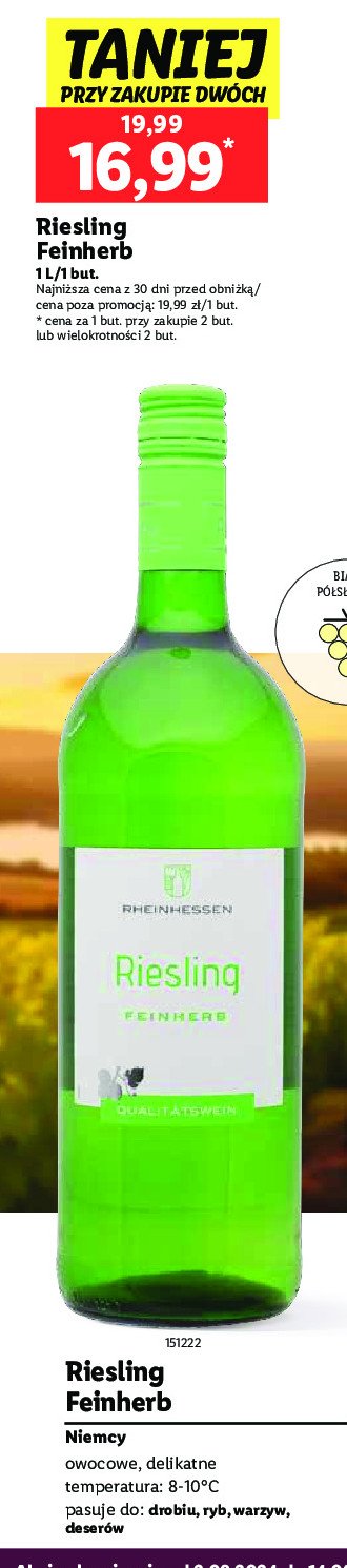 Wino RIESLING FEINHERB promocja