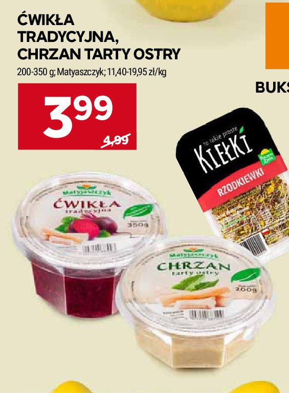 Chrzan tarty ostry MATYJASZCZYK promocja