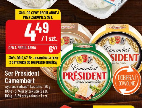 Serek orzech President camembert promocja